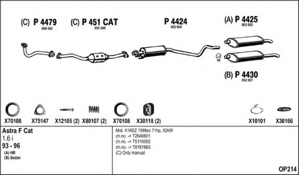FENNO OP214 Exhaust System